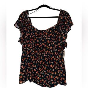 Old Navy Black Floral Top